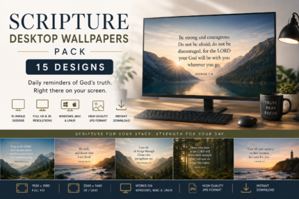scripture desktop wallpapers pack – 15 designs | instant digital download