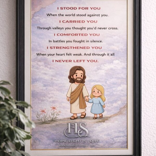 Home “i never left you” bible verse frame