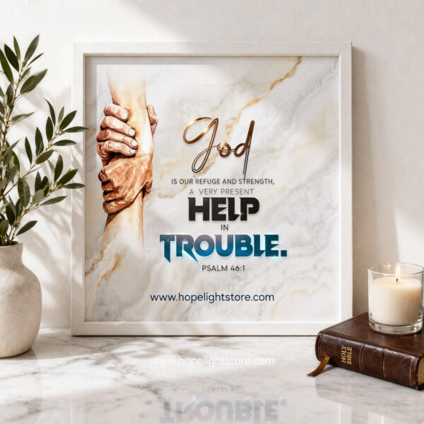 god is our refuge bible verse frame – psalm 46:1 | christian wall art & home decor