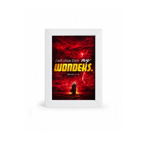 Christian Bible Verse Wall Frame – “My Wonders” | Micah 7:15 | 4x6