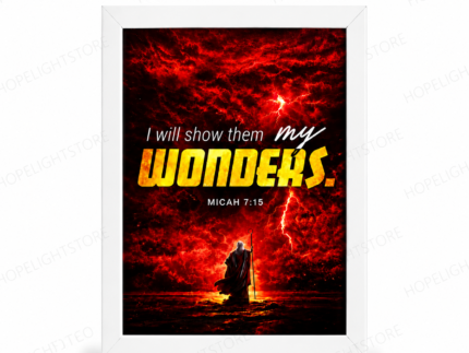 Christian Bible Verse Wall Frame – “My Wonders” | Micah 7:15 | 4x6