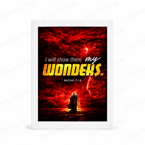 Christian Bible Verse Wall Frame – “My Wonders” | Micah 7:15 | 4x6
