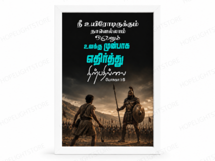 Tamil Bible Verse Wall Frame – யோசுவா 1:5 - A4