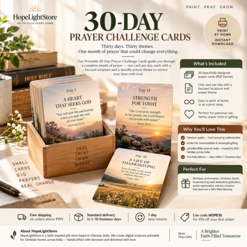 Printable 30-Day Prayer Challenge Cards – Daily Prayer Prompts | Instant Download