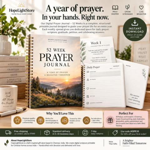 Digital Prayer Journal – 52 Weeks Printable PDF | Full Year Prayer Planner