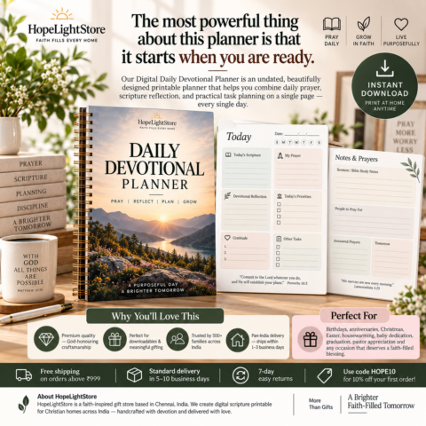 Digital Daily Devotional Planner – Undated Printable PDF | Prayer and Productivity Planner