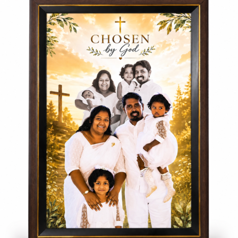 Chosen by God – Personalized Christian Family Photo Frame 12x18