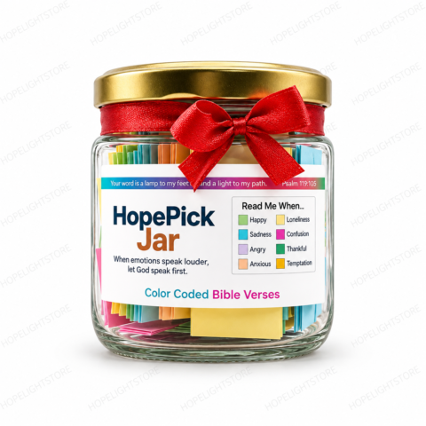 HopePick Jar – Color-Coded Bible Verses for Every Emotion | Christian Gift of Hope & Encouragement
