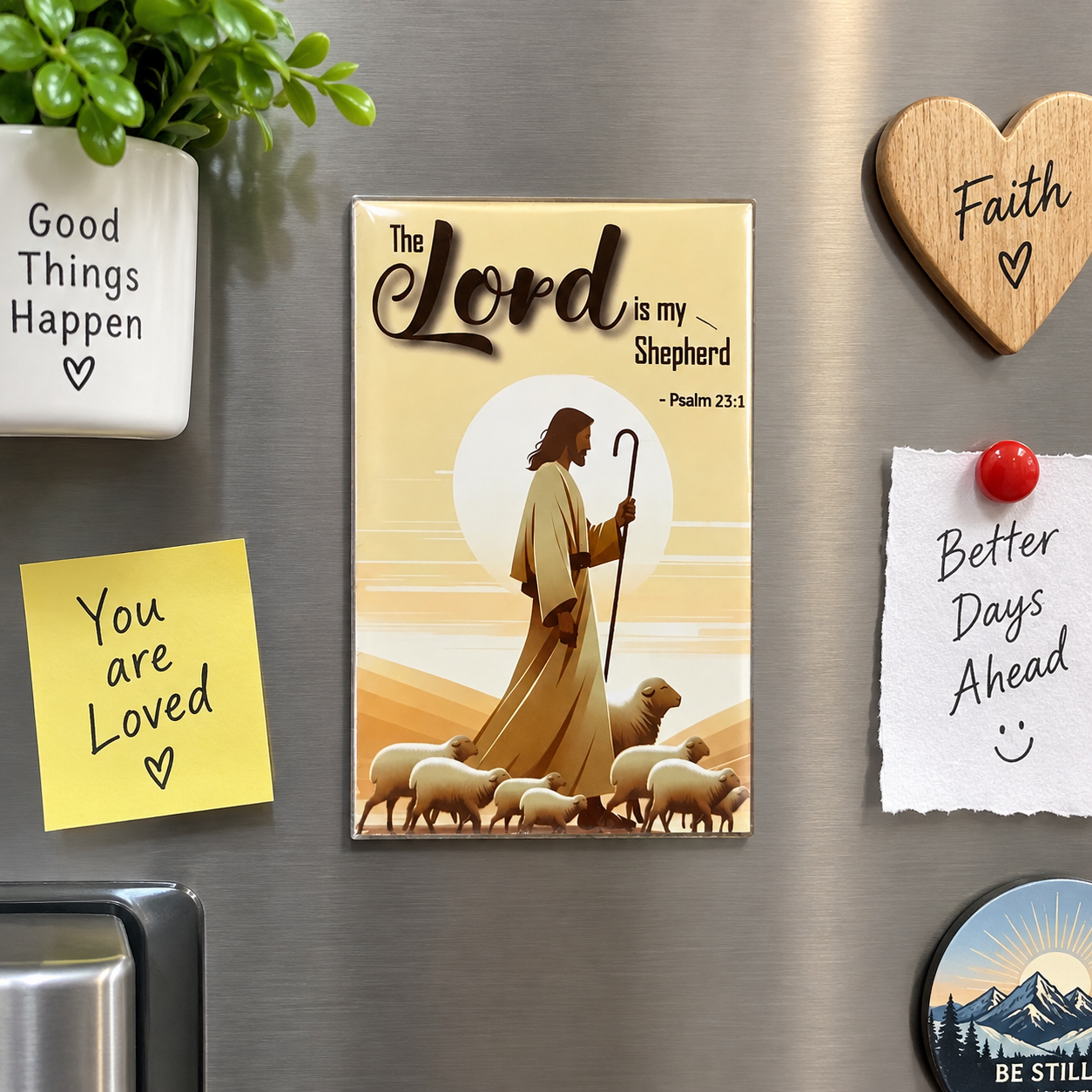 Christian Fridge Magnet – The Lord Is My Shepherd | Psalm 23:1 - Image 2