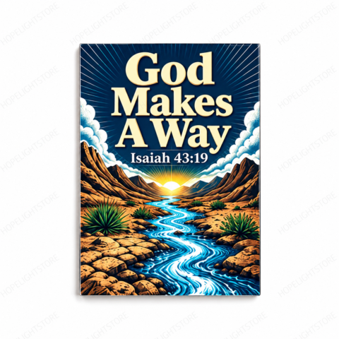 God Makes a Way | Bible Verse Fridge Magnet (Flexible) –  Isaiah 43:19 | Inspirational Christian Decor