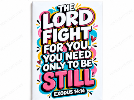 The Lord Will Fight for You | Bible Verse Fridge Magnet – Exodus 14:14 | Faith Gift
