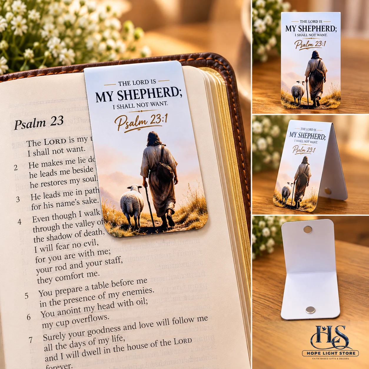 Psalm 23:1 Magnetic Bible Bookmark – Christian Gift | HopeLightStore - Image 2