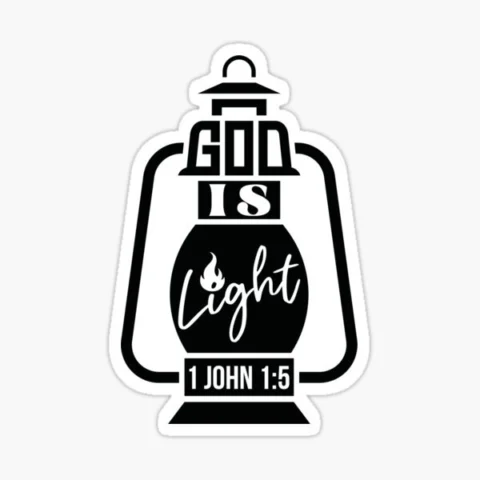 God Is Light Bible Verse Sticker – 1 John 1:5 | Christian Faith Vinyl Sticker