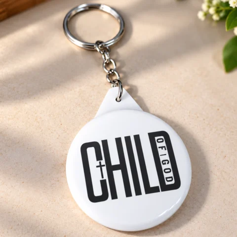 Child of God Christian Keychain – 58 mm Round Inspirational Faith Gift | HopeLightStore